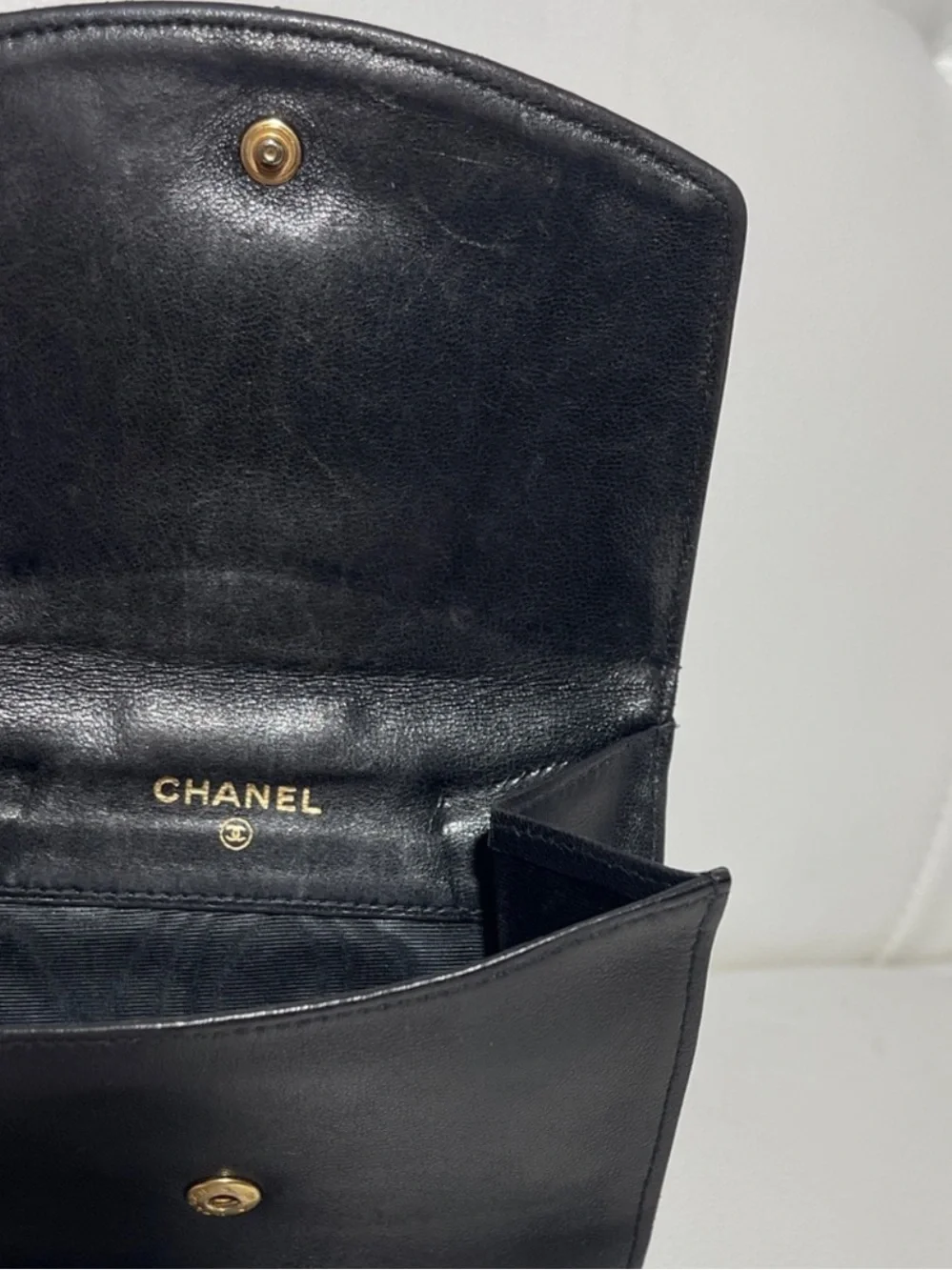 Authentic CHANEL Timeless CC Logo Lambskin Leather Wallet